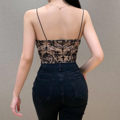 Women Sexy Backless Camisole Vintage