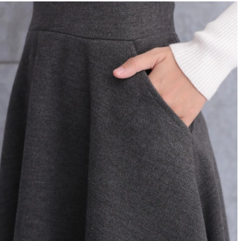 Winter Women Long Woolen Skirt