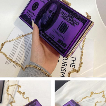 Fashion Dollar Pattern Box Bag Design