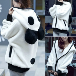 Fashion Women Coats Cute Bear Ear Panda