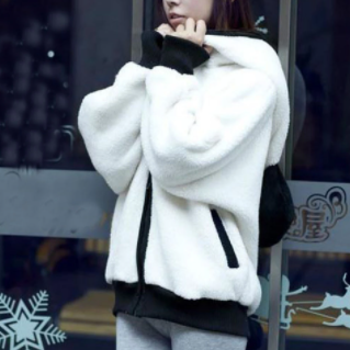 Fashion Women Coats Cute Bear Ear Panda