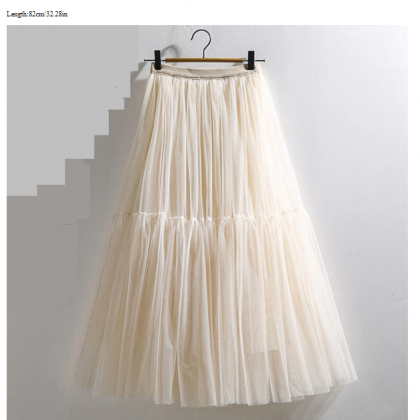 High Waist Lace Tutu Skirt A-line Simple Elegant..