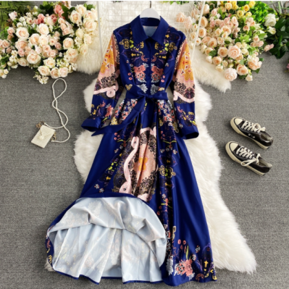Embroidery Maxi Dress Elegant