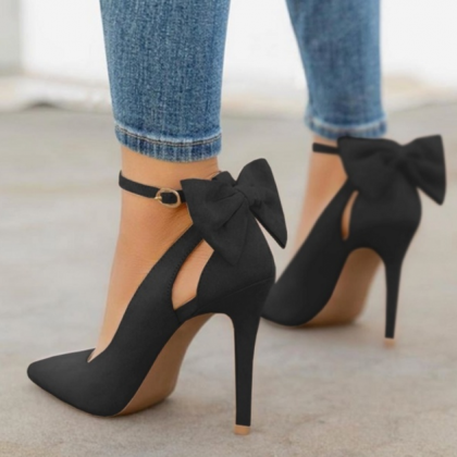 Bow Pointed Toe Stiletto Pumps