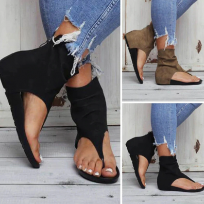 Ladies Sandals Clip Toe Flat Women