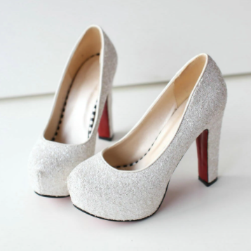 Women Shoes Party Wedding Bride Block Heel