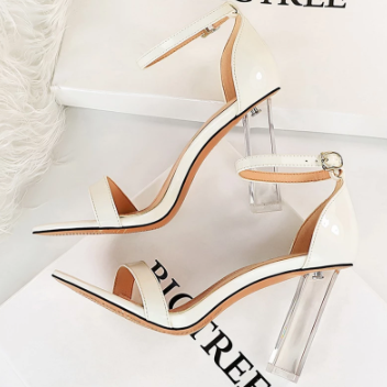 Nude White Sandals Summer Transparent Clear