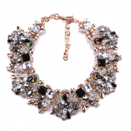 Crystal Rhinestone Big Bib Necklace