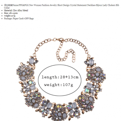 Crystal Rhinestone Big Bib Necklace