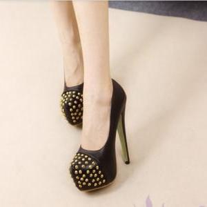 black platform heels with studs