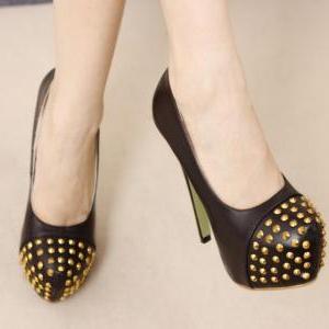 black platform heels with studs