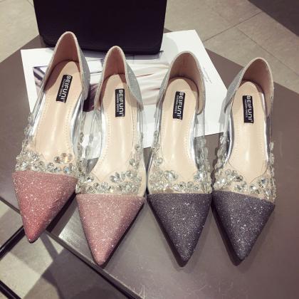 Bling Crystal Pointed Toe Flats