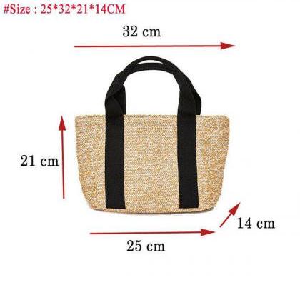 Handbag Summer Beach Bag Rattan