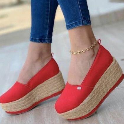 Espadrille Shoes Canvas Thick Bottom