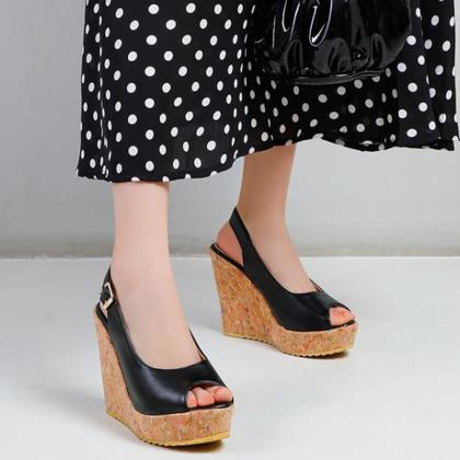 Sling Back Platform Sandals Summer Elegant