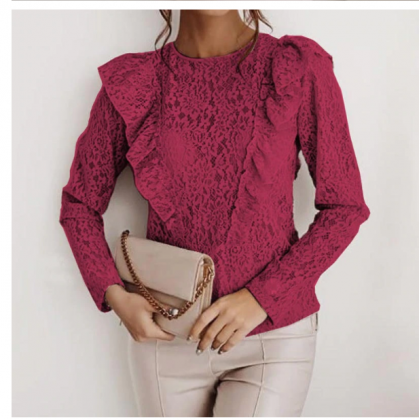 Lace Hollow Out Blouse Tops