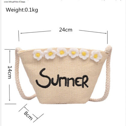Flower Small Basket Straw Bag