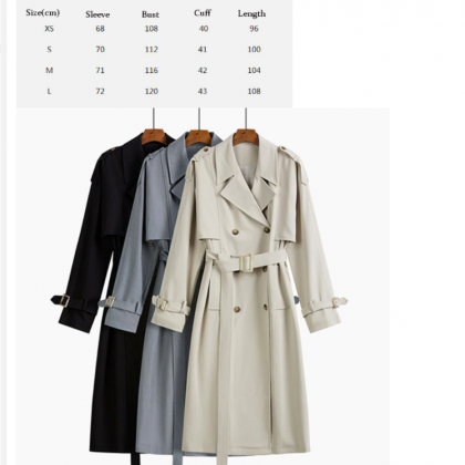 Lady Notched Collar Full Sleeve Overcoat