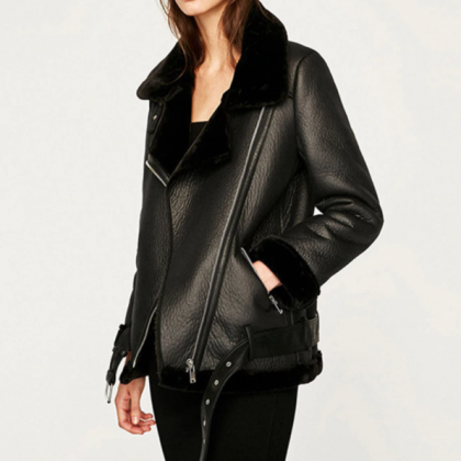 Sheepskin Female Fur Leather Jacket