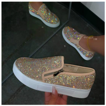 Bling Crystal Loafers Autumn Casual Flats