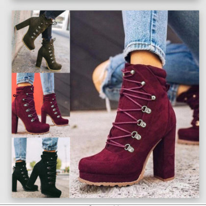 Rivet Square High Heels Ankle Boots
