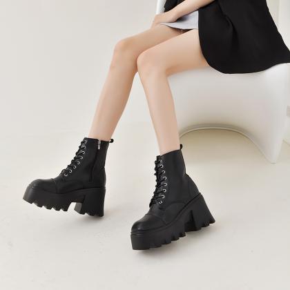 Chunky Ankle Boots Women Punk Style