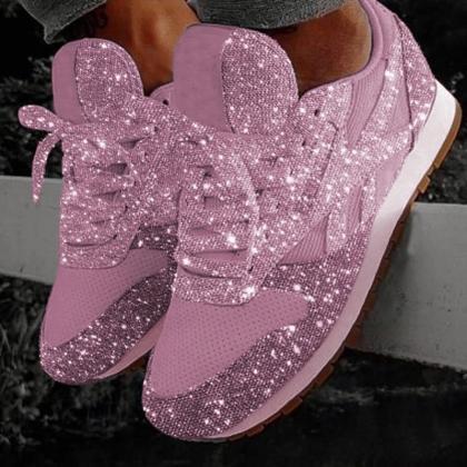 Casual Glitter Shoes Mesh Flat Shoes