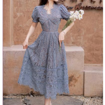 Lace Midi Dress French Romantic