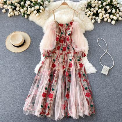 Vintage Floral Mixi Dress