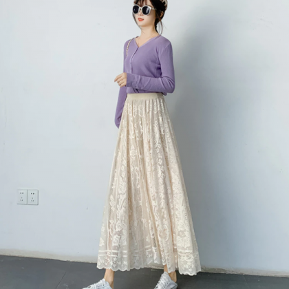 Women's Lace A-line Skirt