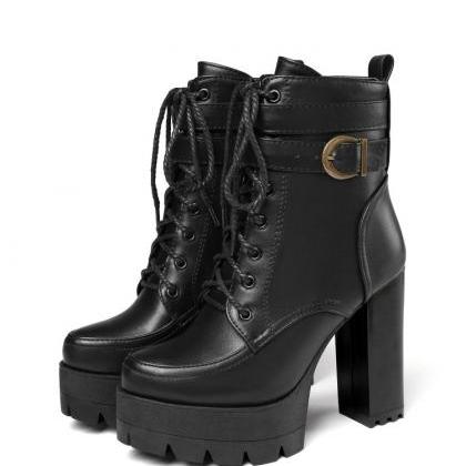 Army Green Black Ankle Boot