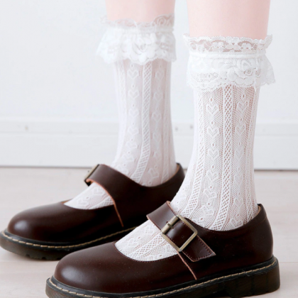 Black White Lolita Socks 