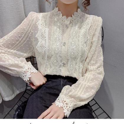 Elegant Lace Chiffon Shirt