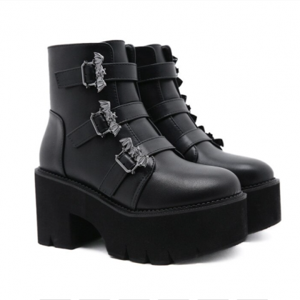 Metal Decoration Ankle Boots