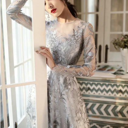 Lace Evening Dress Long Sleeve