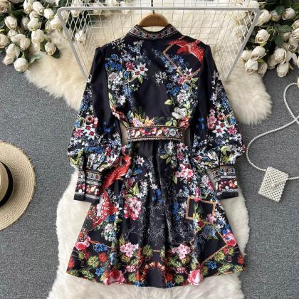 Floral Print Short Dress