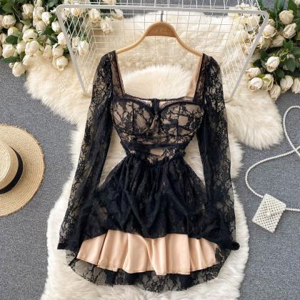 Elegant Black Lace Dress