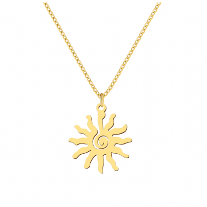 Spiral Sun Pendant Chain
