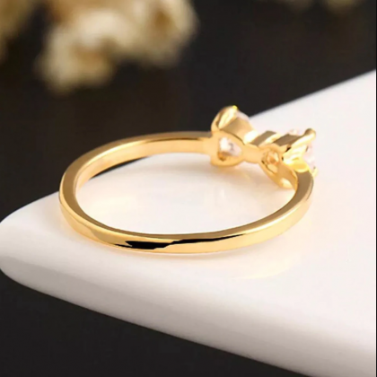 Fashion Gold Bow Vintage Ring Daily Wedding..