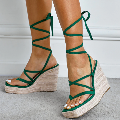 Ladies Wedges High Heels Gladiator Sandals Fashion..