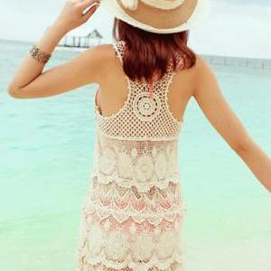 Elegant Lace Swimsuit Beach Cover Up