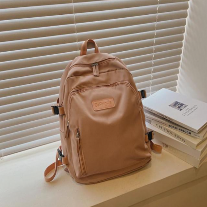 Fashion Women Backpack Trend Nylon Solid Color