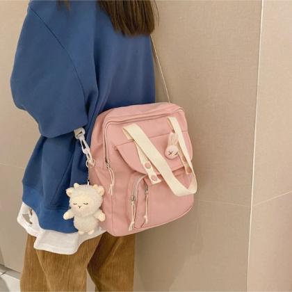 Fashion Women Backpack Solid Color Large Capacity..