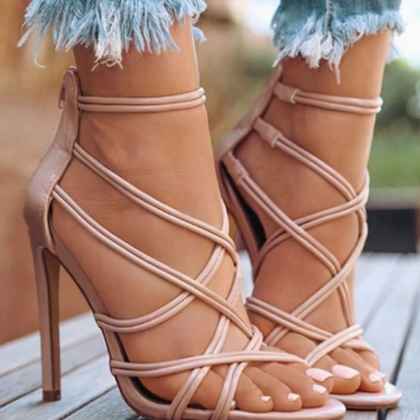 Summer Dress Shoes Women High Heel Thin Ankle..