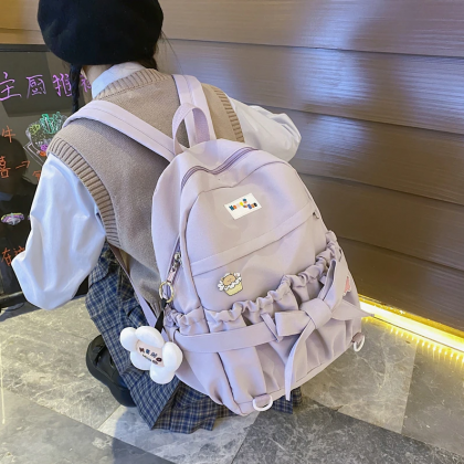 Fashion Girl Waterproof Cute Bow School Bag Trendy..