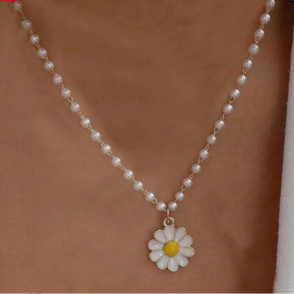 Elegant Jewelry White Imitation Pearl Chain Oil..
