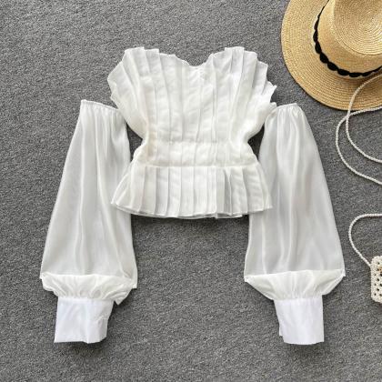 Sexy Off Shoulder Blouse Women Strapless Long..
