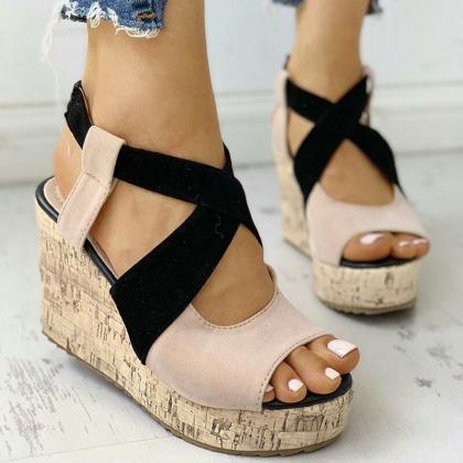 Women Sandals Summer Casual Platform Shoes Open..