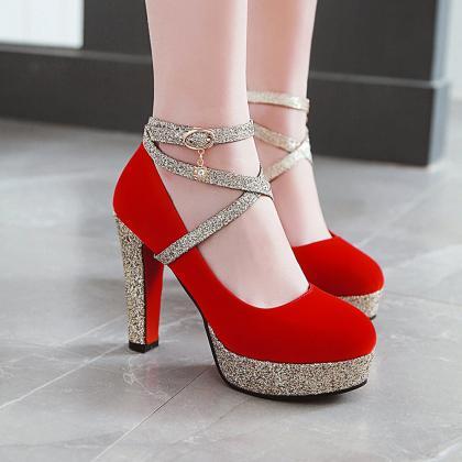 Women High Heels Prom Wedding Shoes Lady Platforms..