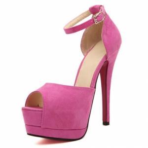 Pink Stiletto High Heel Peep Toe Sandals